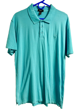 Forever 21 Men's Polo Shirt - Aqua Size L